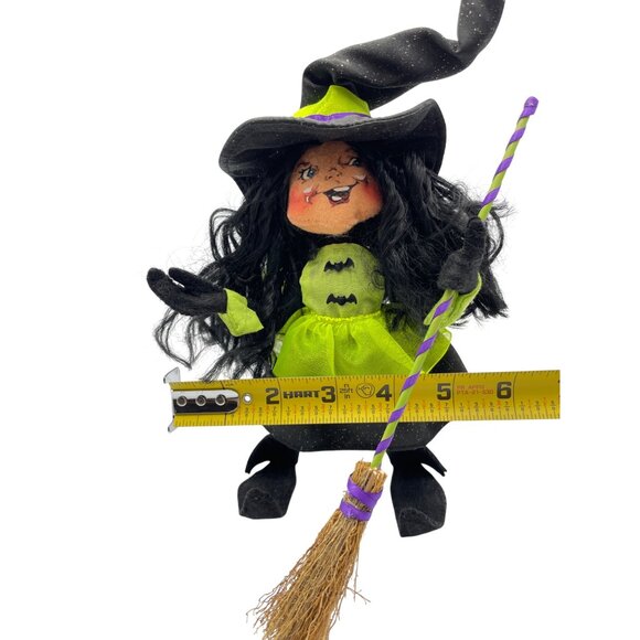 Annalee 2009 Sparkle Witch Elf Figurine Halloween Decor With Broom - Picture 14 of 16